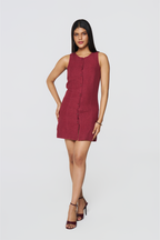 Black Cherry Button-Down Dress