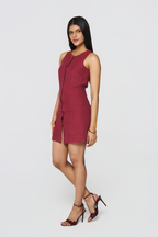 Black Cherry Button-Down Dress