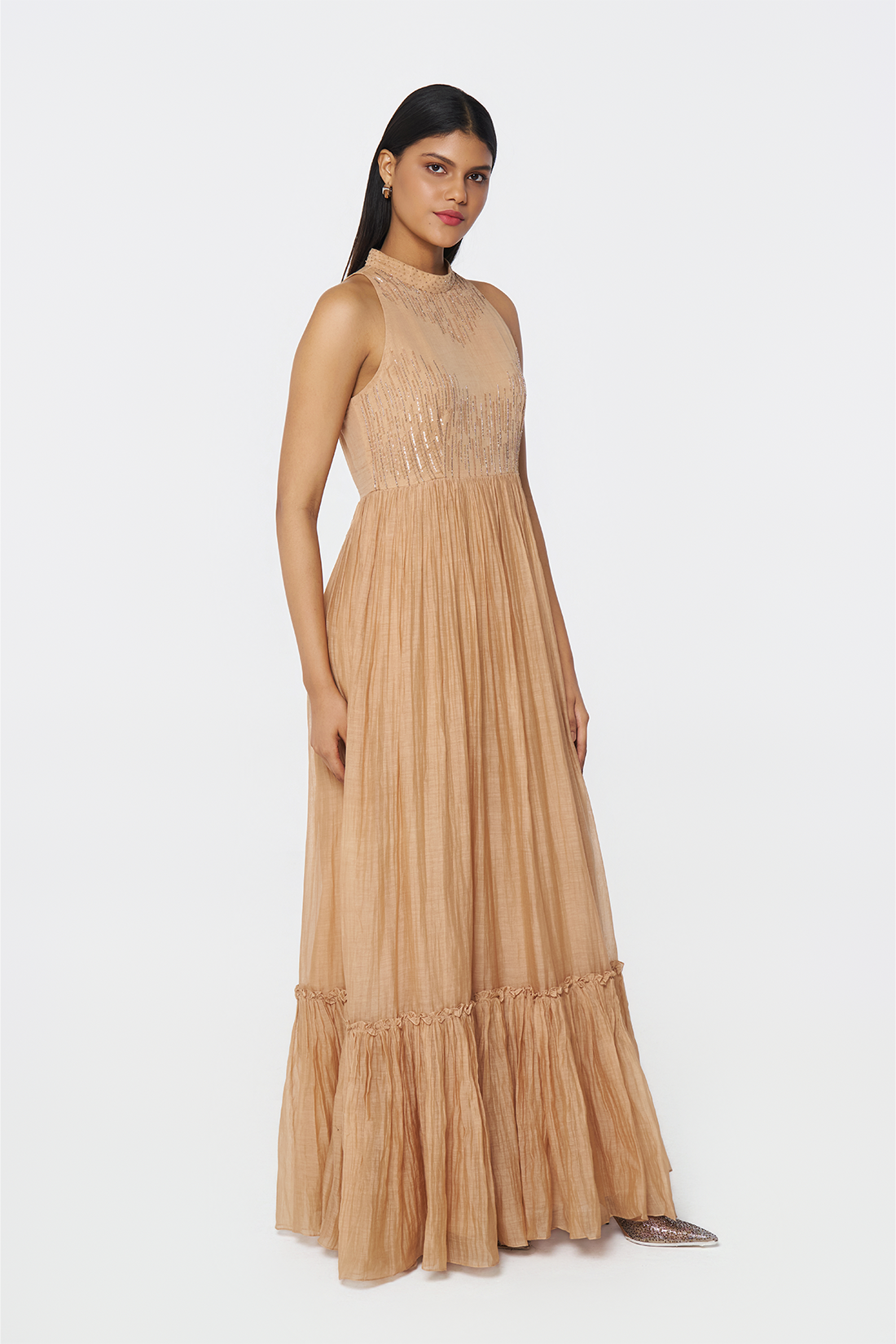 Coral Sands Tiered Maxi Dress
