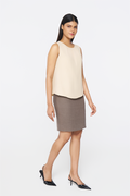 Sand Sleeveless Georgette Blouse