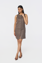 Havana Brown Button-Down Dress