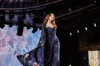 Navy Midnight Swan Printed Cape