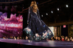 Navy Midnight Swan Printed Cape