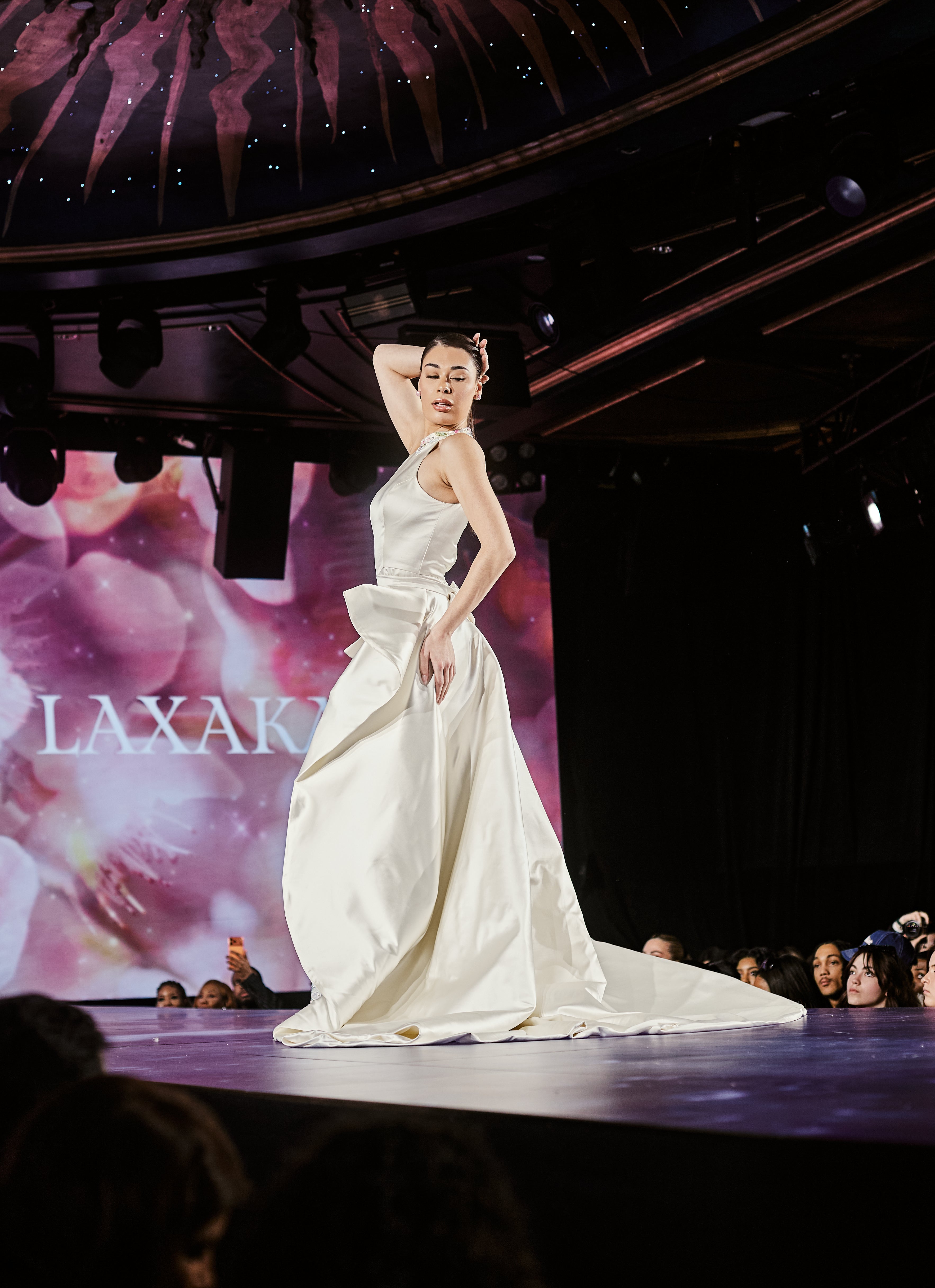 The Empress Ivory Embroidered Halter Gown with Cape