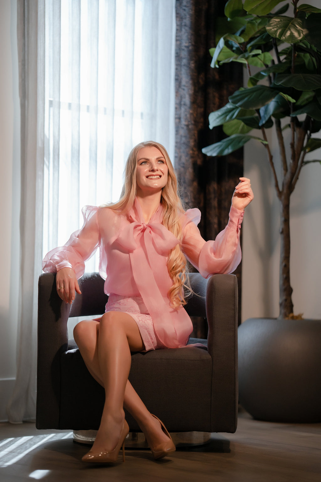 Rose Quartz Organza Blouse