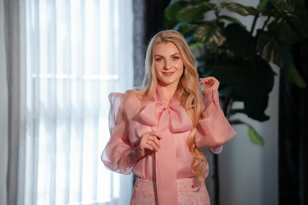 Rose Quartz Organza Blouse