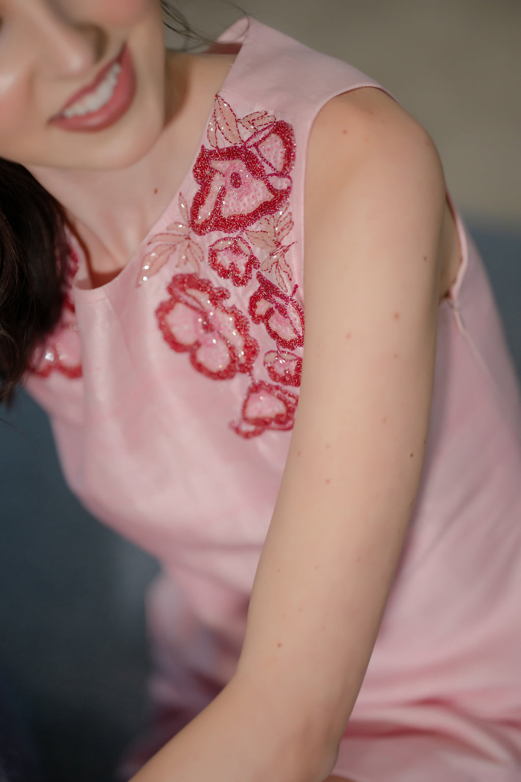 Rose Quartz Silk Mini Dress