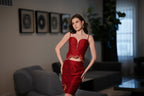 Crimson Elegance Two-Piece Dress Set