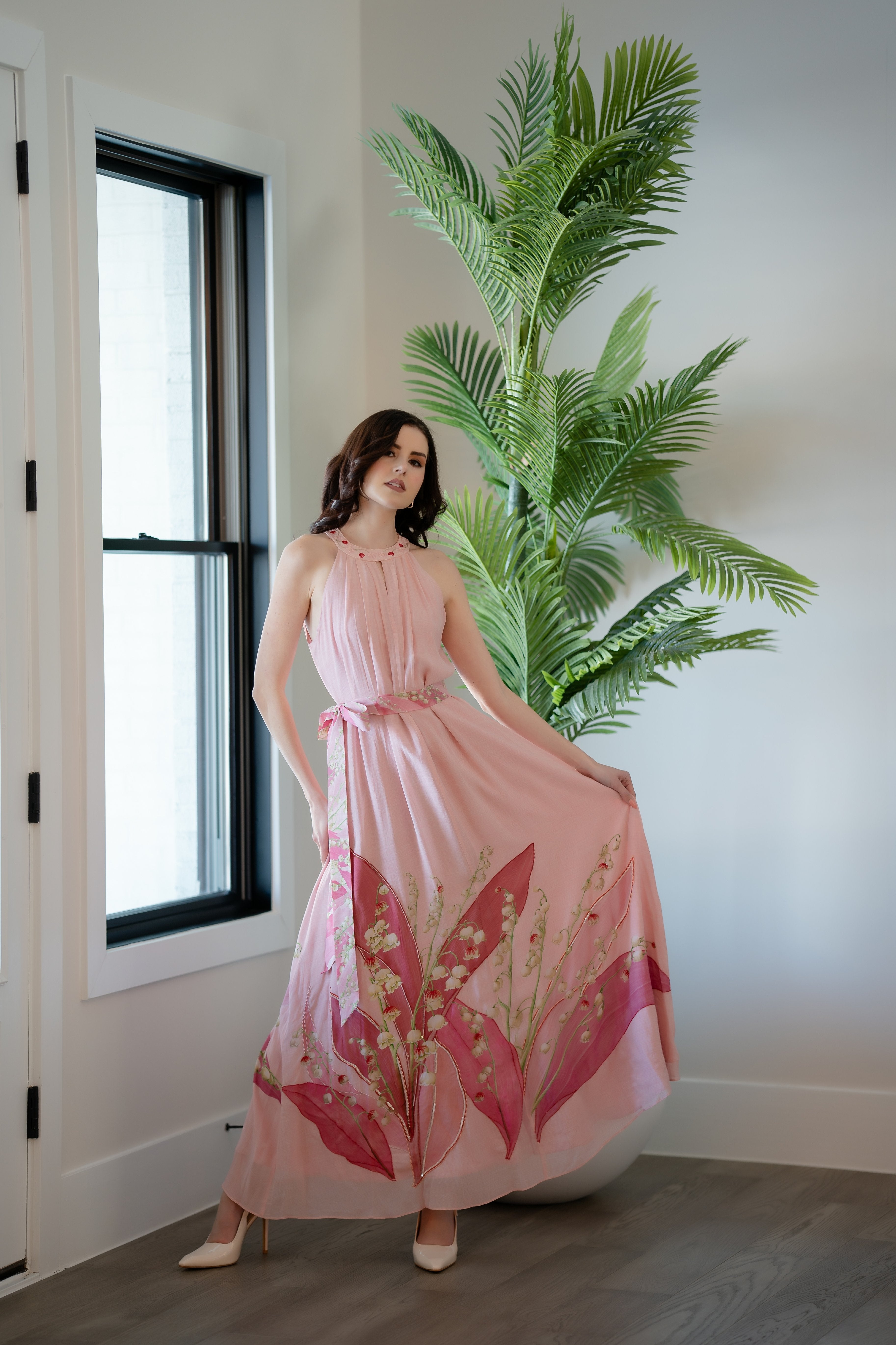 Lily of the Valley Blossom Maxi Dress