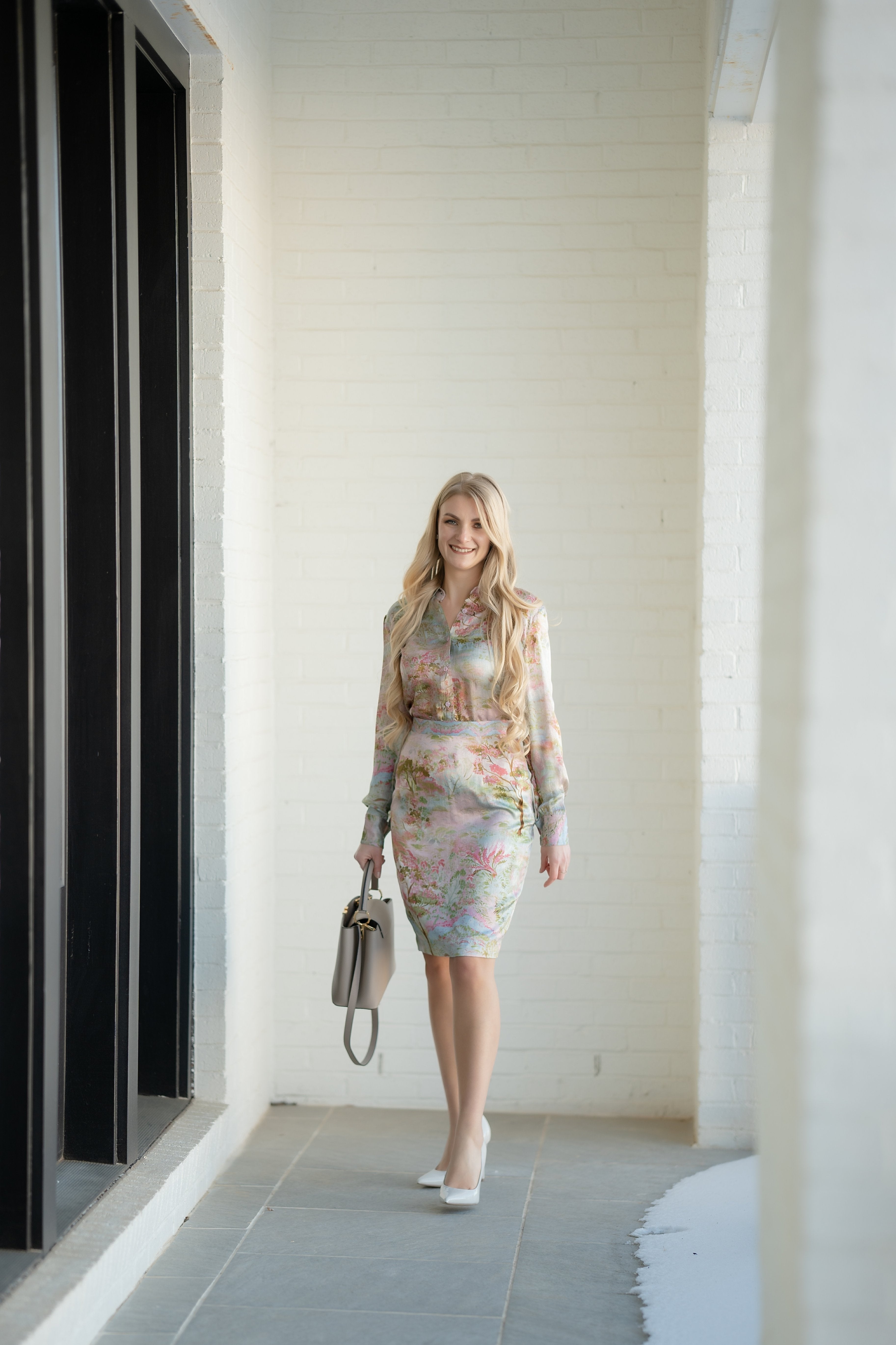 Zen Garden Floral Silk Skirt