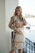 Zen Garden Floral Print Silk Top