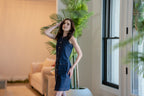 The Metro Denim Front-Button Sheath Dress