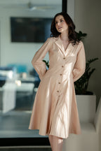 City Pulse Tailored A-Line Trench Dress