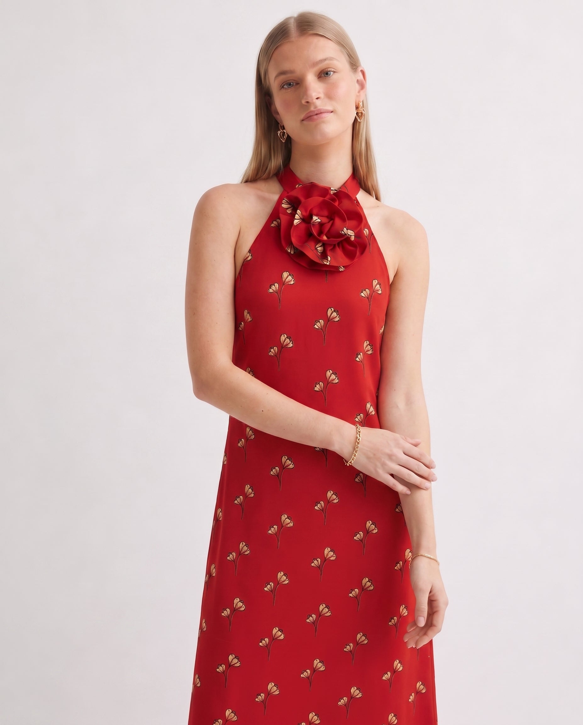 Blossom Halter Maxi Dress