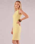 Sun-Kissed Banana Crepe Mini Dress