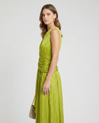 Asymmetric Drape Midi Dress