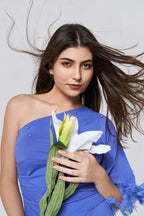 Azure Dream Feathered Jumpsuit