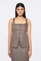 Metropolitan Taupe Vest & Skirt Set