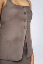 Metropolitan Taupe Vest & Skirt Set